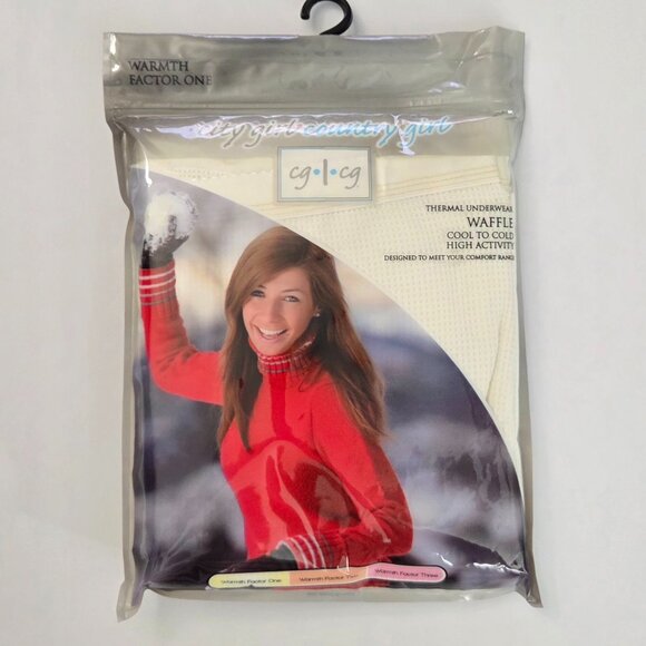 NWT - Country Girl Off-White 100% Cotton Crew Neck Thermal Top, Size 2X - Picture 1 of 7